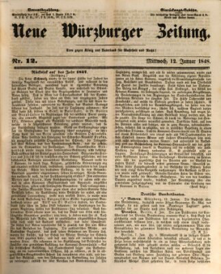 Neue Würzburger Zeitung Mittwoch 12. Januar 1848