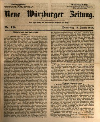 Neue Würzburger Zeitung Donnerstag 13. Januar 1848