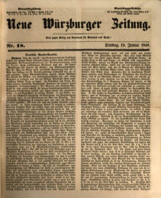 Neue Würzburger Zeitung Dienstag 18. Januar 1848