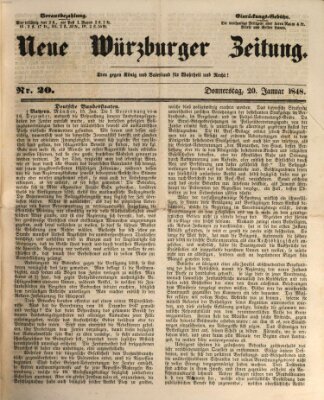 Neue Würzburger Zeitung Donnerstag 20. Januar 1848