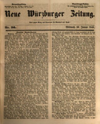 Neue Würzburger Zeitung Mittwoch 26. Januar 1848