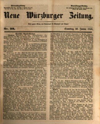 Neue Würzburger Zeitung Samstag 29. Januar 1848