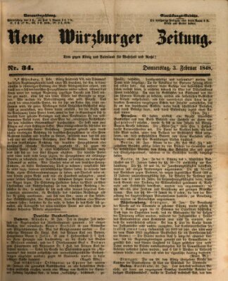 Neue Würzburger Zeitung Donnerstag 3. Februar 1848