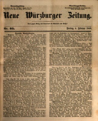 Neue Würzburger Zeitung Freitag 4. Februar 1848