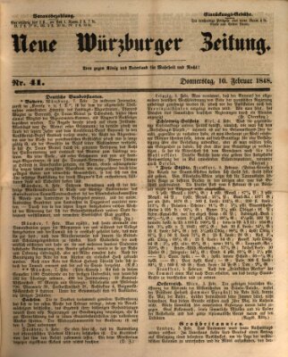 Neue Würzburger Zeitung Donnerstag 10. Februar 1848