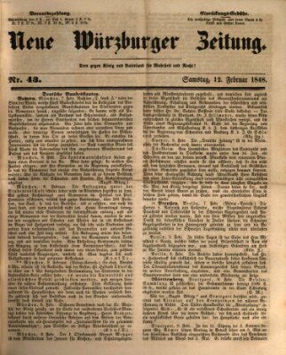 Neue Würzburger Zeitung Samstag 12. Februar 1848