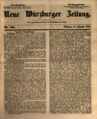 Neue Würzburger Zeitung Montag 14. Februar 1848