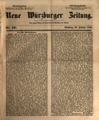 Neue Würzburger Zeitung Sonntag 20. Februar 1848