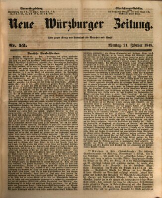 Neue Würzburger Zeitung Montag 21. Februar 1848