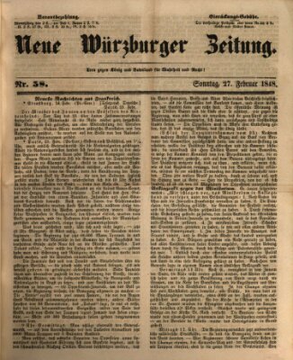 Neue Würzburger Zeitung Sonntag 27. Februar 1848