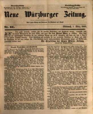 Neue Würzburger Zeitung Mittwoch 1. März 1848