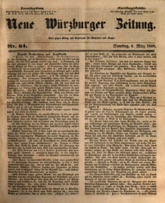 Neue Würzburger Zeitung Samstag 4. März 1848