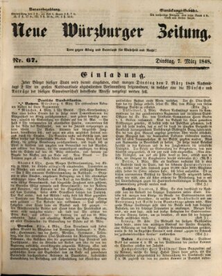 Neue Würzburger Zeitung Dienstag 7. März 1848