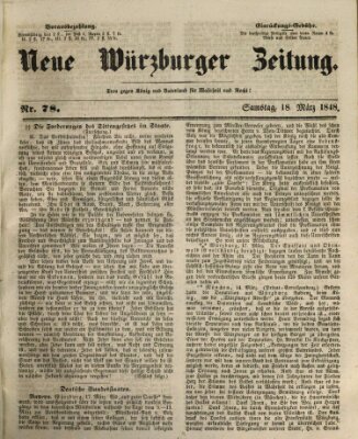 Neue Würzburger Zeitung Samstag 18. März 1848
