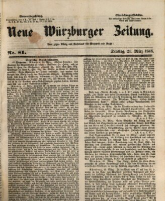Neue Würzburger Zeitung Dienstag 21. März 1848
