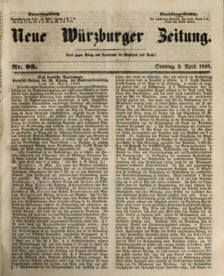 Neue Würzburger Zeitung Sonntag 2. April 1848