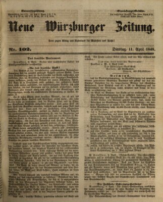 Neue Würzburger Zeitung Dienstag 11. April 1848