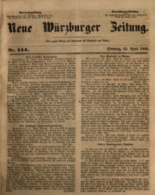 Neue Würzburger Zeitung Sonntag 23. April 1848