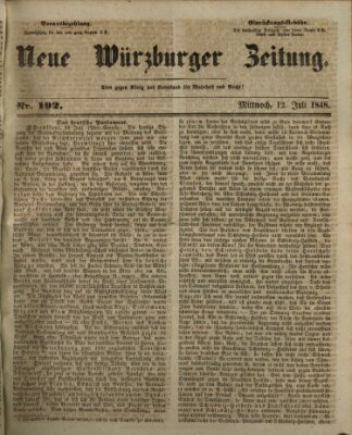 Neue Würzburger Zeitung Mittwoch 12. Juli 1848