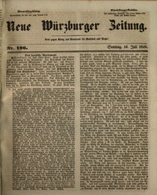 Neue Würzburger Zeitung Sonntag 16. Juli 1848