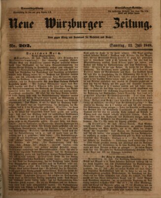 Neue Würzburger Zeitung Samstag 22. Juli 1848