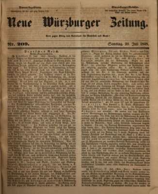 Neue Würzburger Zeitung Samstag 29. Juli 1848