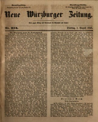 Neue Würzburger Zeitung Dienstag 1. August 1848