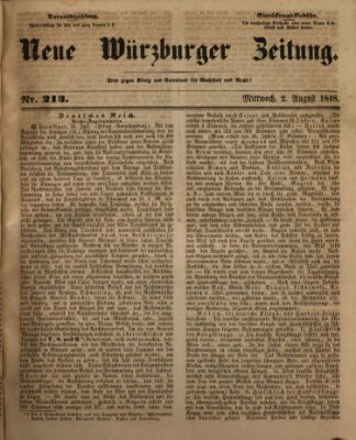 Neue Würzburger Zeitung Mittwoch 2. August 1848