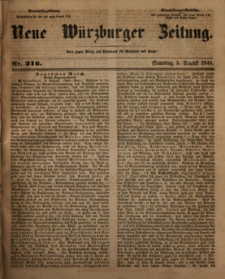 Neue Würzburger Zeitung Samstag 5. August 1848