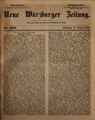 Neue Würzburger Zeitung Samstag 12. August 1848