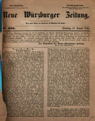 Neue Würzburger Zeitung Sonntag 13. August 1848