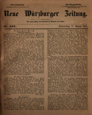 Neue Würzburger Zeitung Donnerstag 17. August 1848