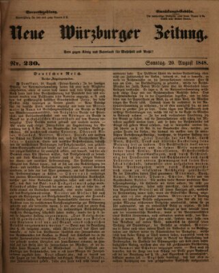 Neue Würzburger Zeitung Sonntag 20. August 1848