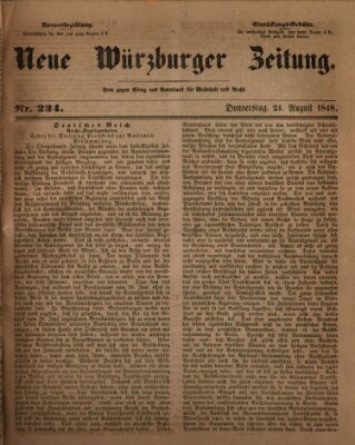 Neue Würzburger Zeitung Donnerstag 24. August 1848