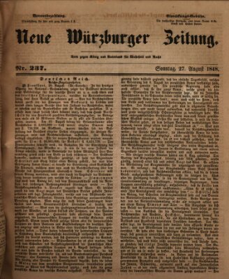 Neue Würzburger Zeitung Sonntag 27. August 1848