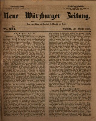 Neue Würzburger Zeitung Mittwoch 30. August 1848