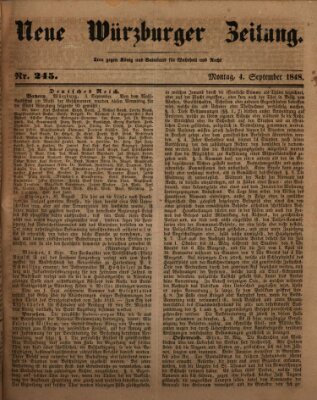 Neue Würzburger Zeitung Montag 4. September 1848