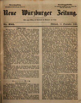 Neue Würzburger Zeitung Mittwoch 13. September 1848