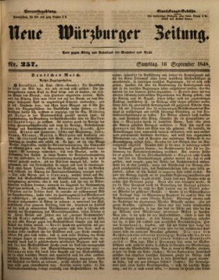 Neue Würzburger Zeitung Samstag 16. September 1848