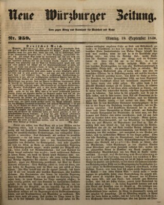 Neue Würzburger Zeitung Montag 18. September 1848