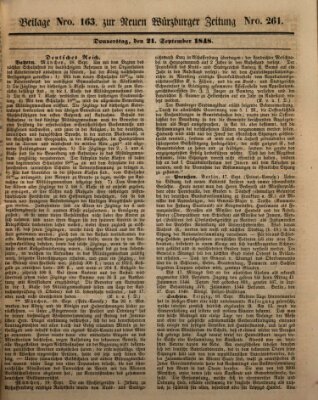 Neue Würzburger Zeitung Donnerstag 21. September 1848