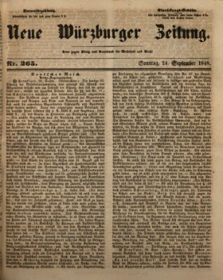 Neue Würzburger Zeitung Sonntag 24. September 1848