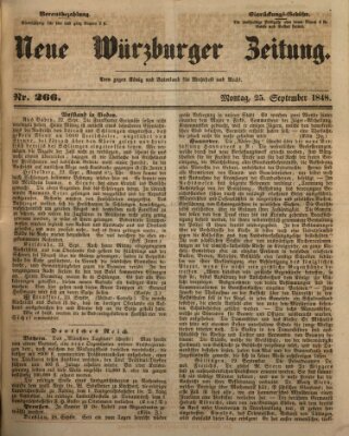 Neue Würzburger Zeitung Montag 25. September 1848