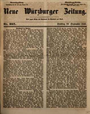 Neue Würzburger Zeitung Dienstag 26. September 1848