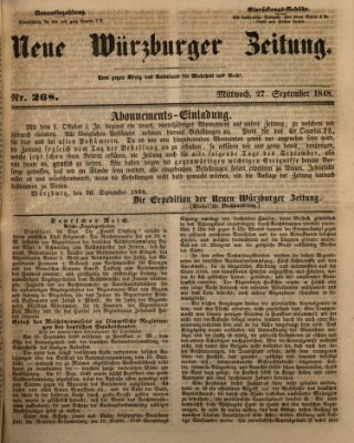 Neue Würzburger Zeitung Mittwoch 27. September 1848