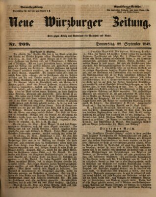 Neue Würzburger Zeitung Donnerstag 28. September 1848