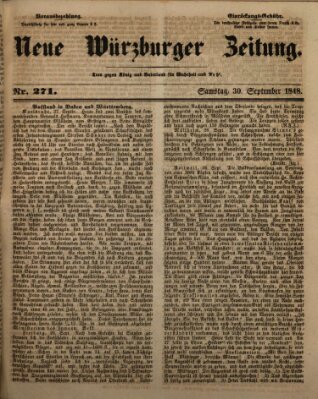 Neue Würzburger Zeitung Samstag 30. September 1848