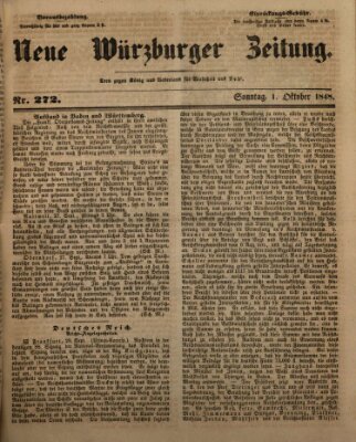 Neue Würzburger Zeitung Sonntag 1. Oktober 1848