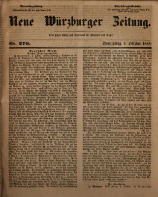 Neue Würzburger Zeitung Donnerstag 5. Oktober 1848