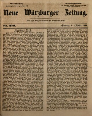 Neue Würzburger Zeitung Sonntag 8. Oktober 1848